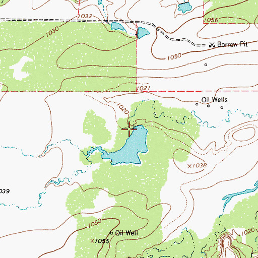 Topographic Map of Schrieber Lake Dam, TX