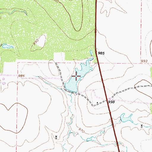 Topographic Map of Medders Lake, TX