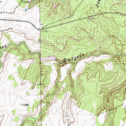 Topographic Map of Lake Moncrief, TX