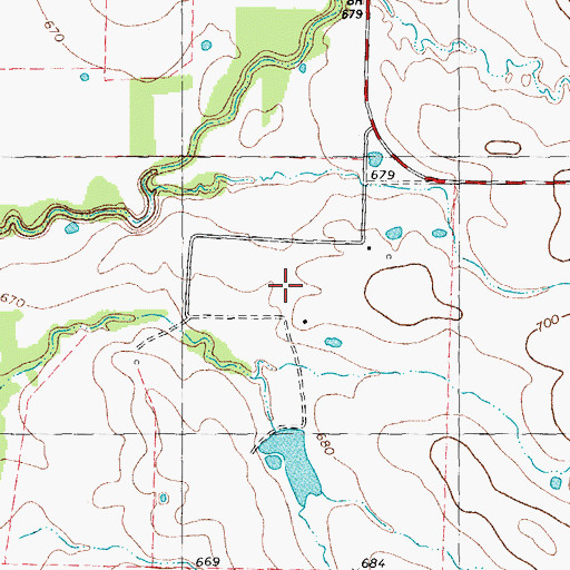 Topographic Map of Touchstone Lake, TX