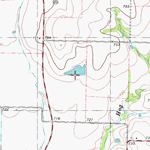 Topographic Map of Gressett Lake Dam, TX