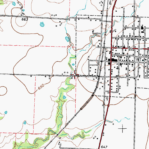 Topographic Map of Caldwell Lake, TX
