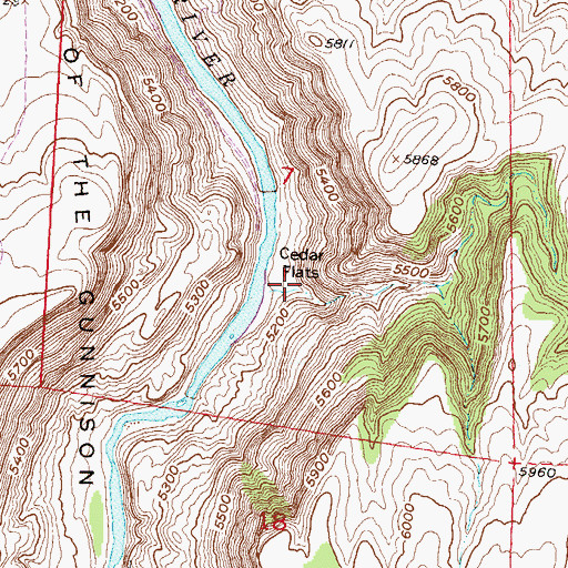 Topographic Map of Cedar Flats, CO