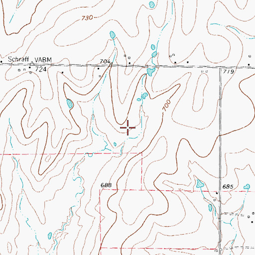 Topographic Map of Hunt Lake Number 1 Dam, TX