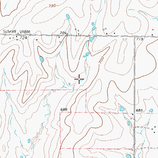 Topographic Map of Hunt Lake Number 1, TX