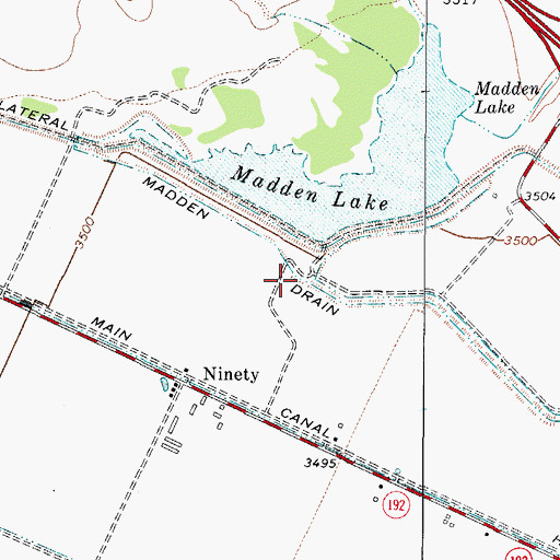 Topographic Map of Madden Lake Dam, TX