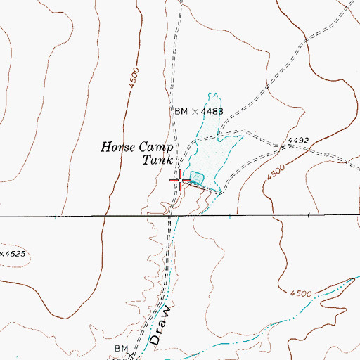 Topographic Map of Horse Camp Tank Dam, TX
