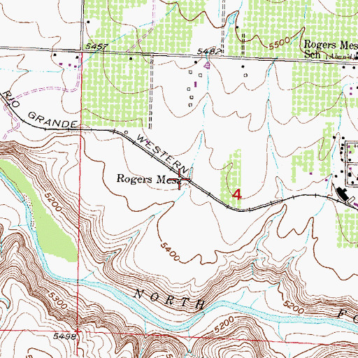 Topographic Map of Rogers Mesa, CO