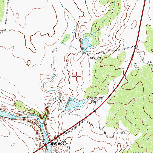 Topographic Map of Cain Lake Dam, TX