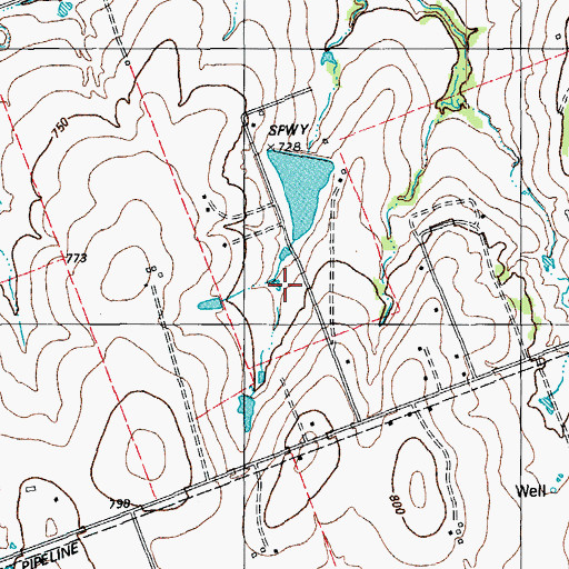 Topographic Map of Texas No Name Number 48 Dam, TX