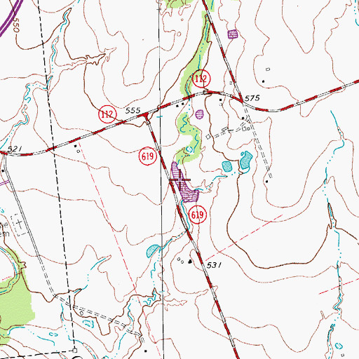 Topographic Map of Bland Lake, TX