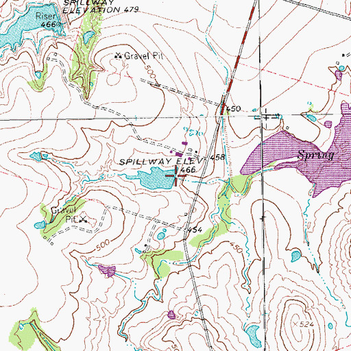 Topographic Map of Winterrowd Lake Dam, TX