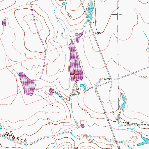 Topographic Map of Brenni Lake, TX