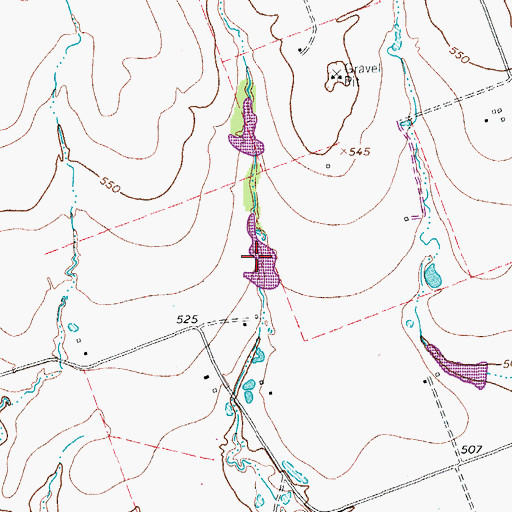 Topographic Map of Malish Lake, TX