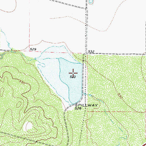 Topographic Map of Reynolds and Wilson Lake Number 2 Dam, TX