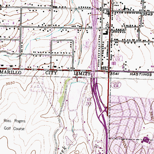 Topographic Map of Ross Rogers Golf Course Lake Dam, TX