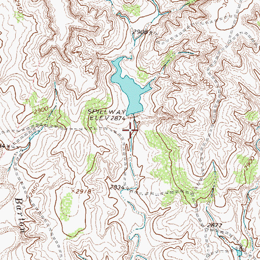 Topographic Map of Matthews Lake Dam, TX