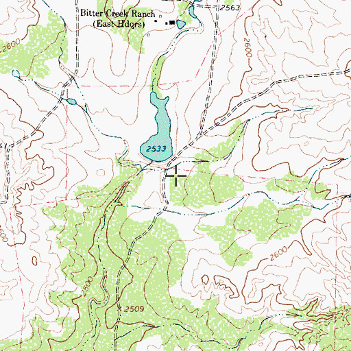 Topographic Map of Bitter Creek Ranch Lake, TX