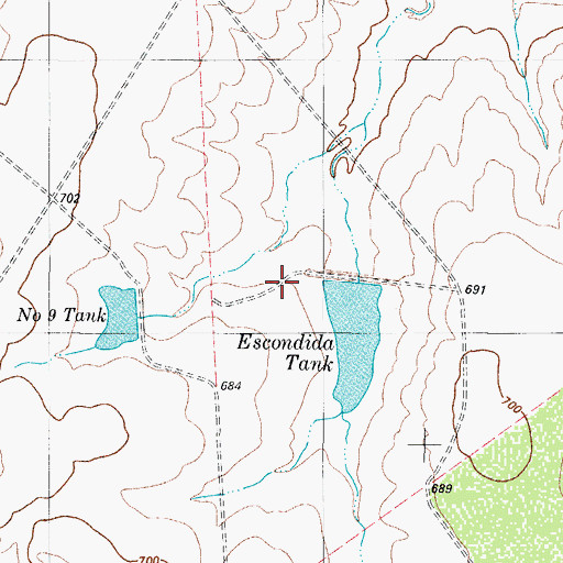 Topographic Map of Dolph Briscoe Lake Number 2 Dam, TX