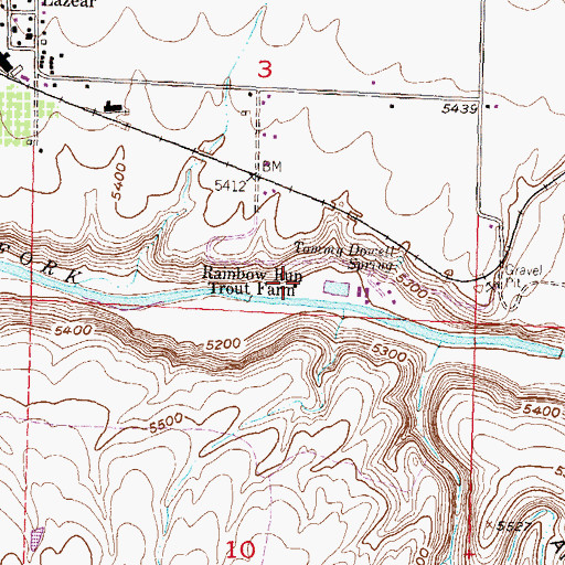 Topographic Map of Rainbow Run Trout Farm, CO