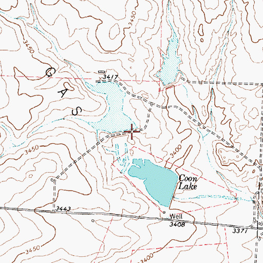 Topographic Map of Coon Lake Number 2 Dam, TX