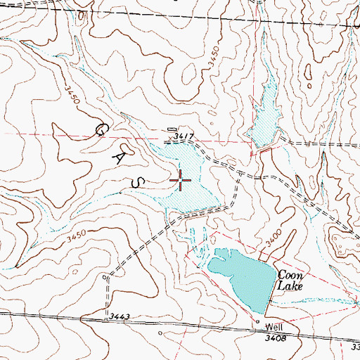 Topographic Map of Coon Lake Number 2, TX