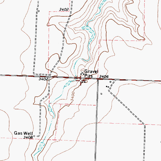 Topographic Map of Bryson Lake, TX