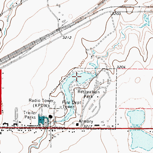 Topographic Map of City of Pampa Lake, TX