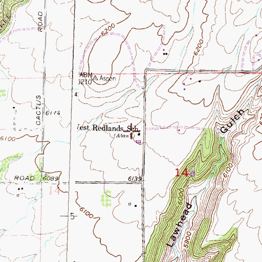 Topographic Map of West Redlands School, CO