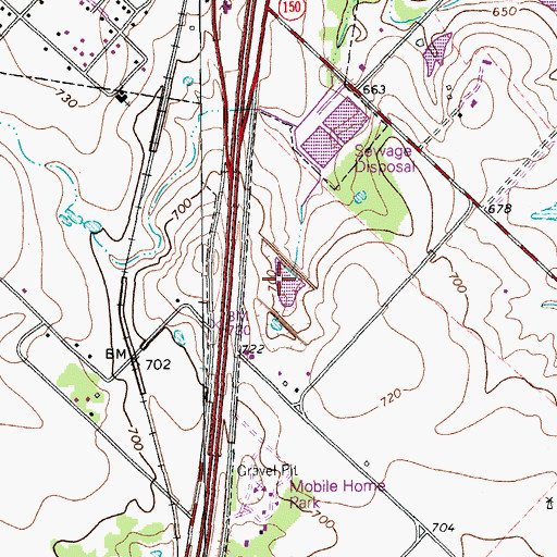 Topographic Map of Alexander Lake, TX