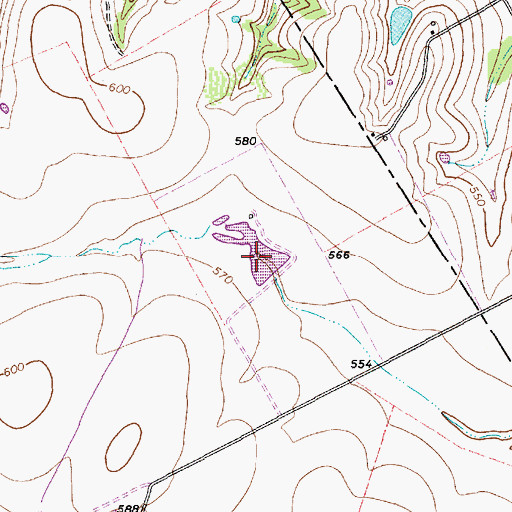 Topographic Map of Zaleski Lake Dam, TX
