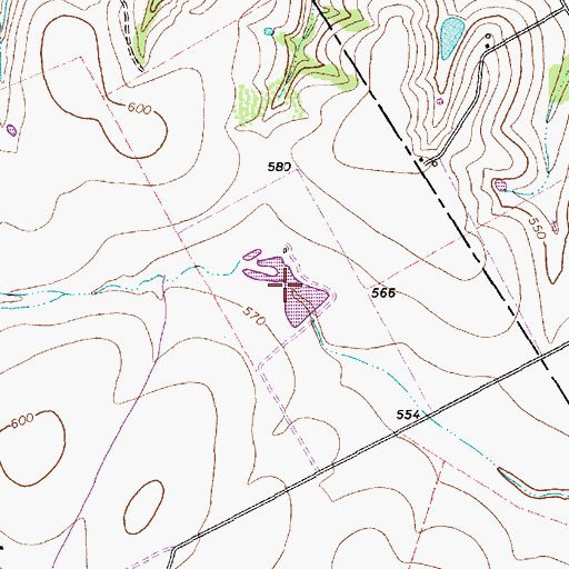 Topographic Map of Zaleski Lake, TX