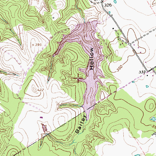 Topographic Map of Young Lake, TX