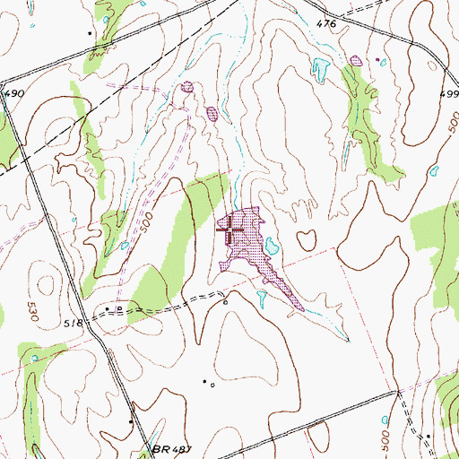 Topographic Map of Meco Ranch Lake Dam, TX