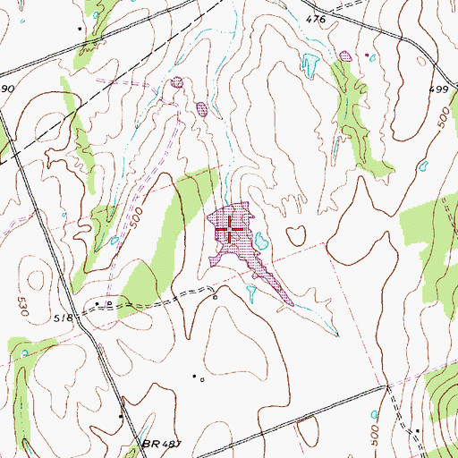 Topographic Map of Meco Ranch Lake, TX