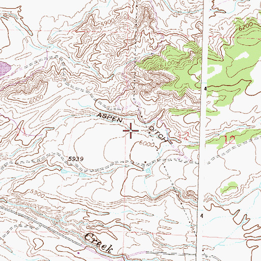 Topographic Map of Aspen Ditch, CO