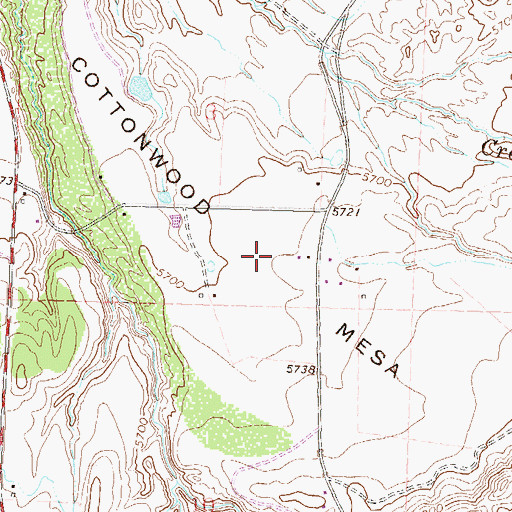 Topographic Map of Cottonwood Mesa, CO