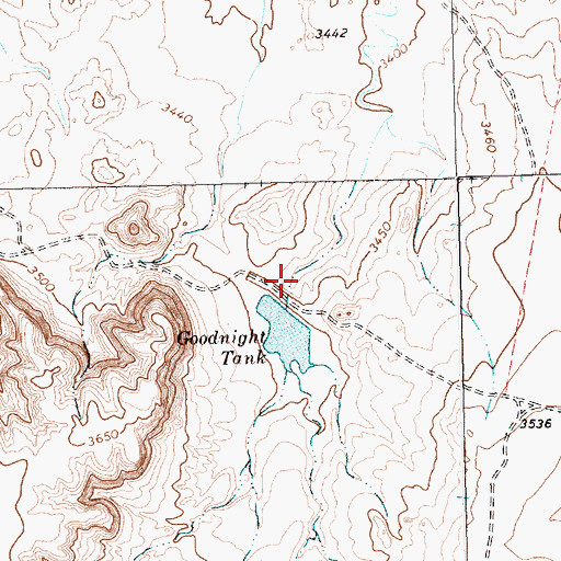 Topographic Map of Goodnight Tank Dam, TX
