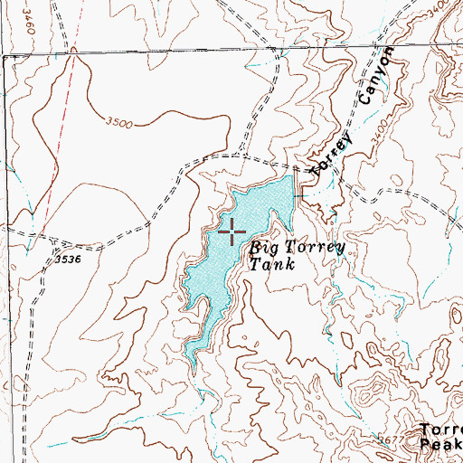 Topographic Map of Big Torrey Tank, TX