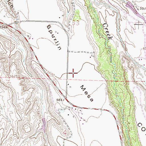 Topographic Map of Spurlin Mesa, CO
