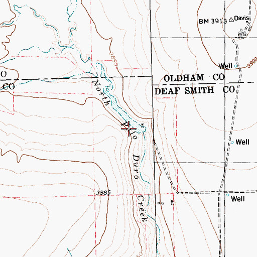 Topographic Map of Montgomery Lake Dam, TX