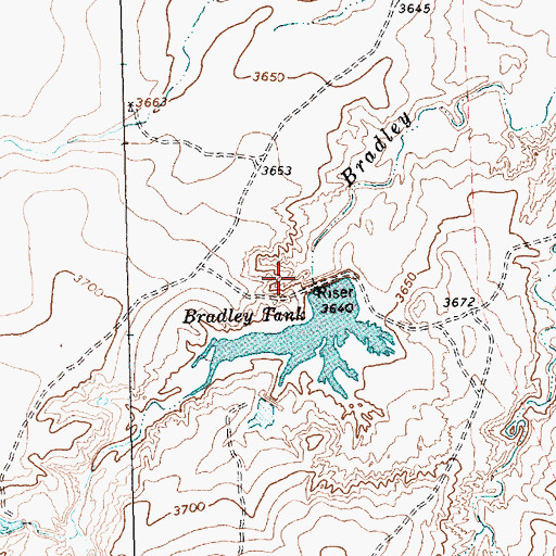 Topographic Map of Bradley Tank Dam, TX