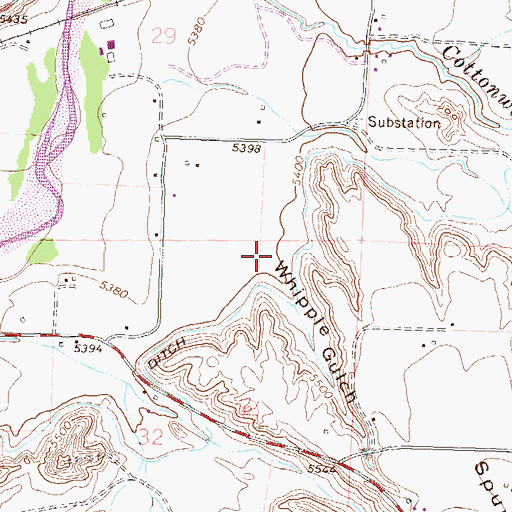 Topographic Map of Whipple Gulch, CO