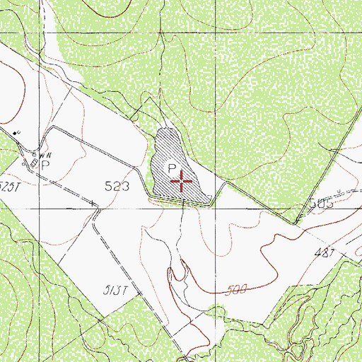 Topographic Map of Ward Lake, TX