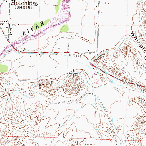 Topographic Map of Short Ditch, CO
