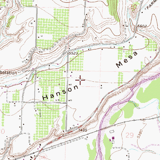 Topographic Map of Hanson Mesa, CO