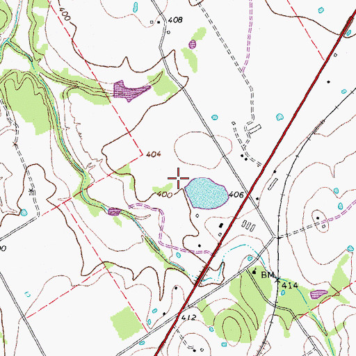 Topographic Map of Casey Lake Dam, TX