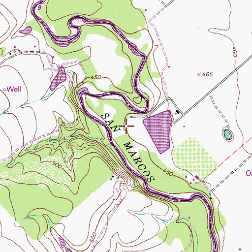 Topographic Map of Langford Lake, TX