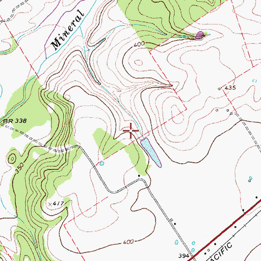 Topographic Map of Martin Lake Dam, TX
