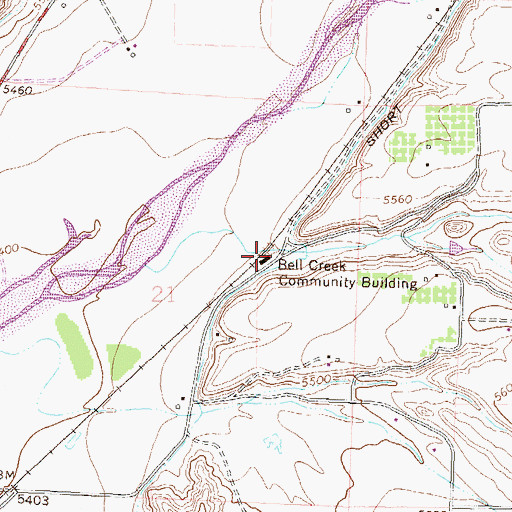 Topographic Map of Bell Creek Community Building, CO